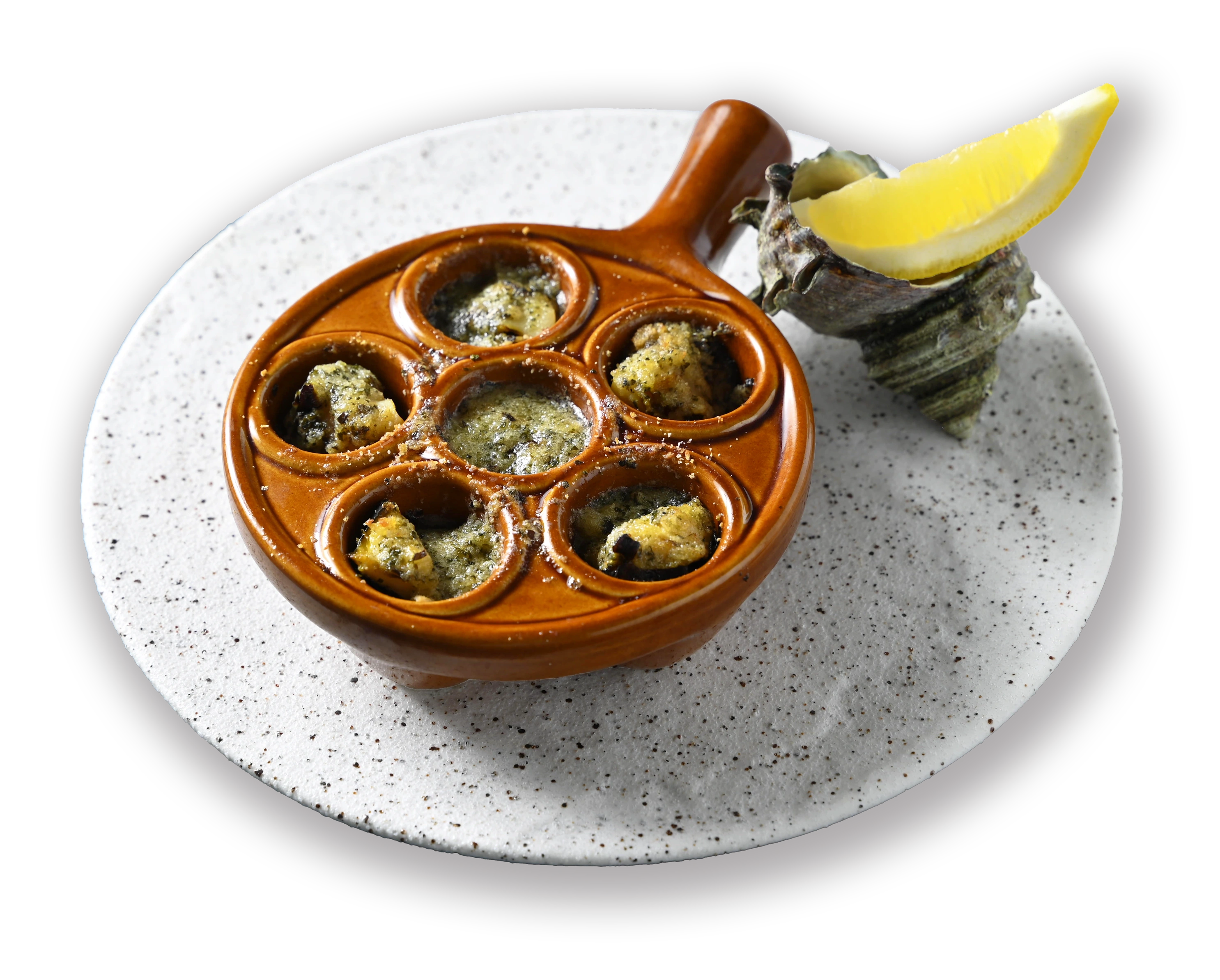 サザエとしめじ茸の海藻バター焼き